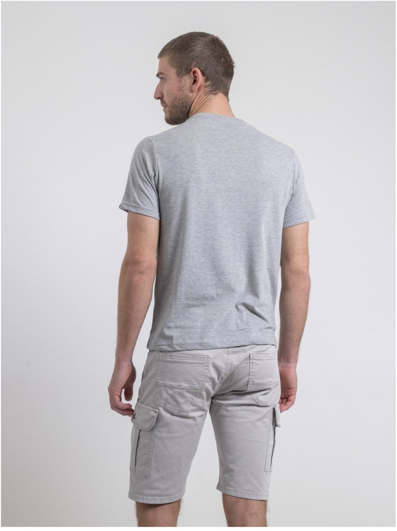 T-shirt col rond pur coton NOBENITO Gris - Kiabi