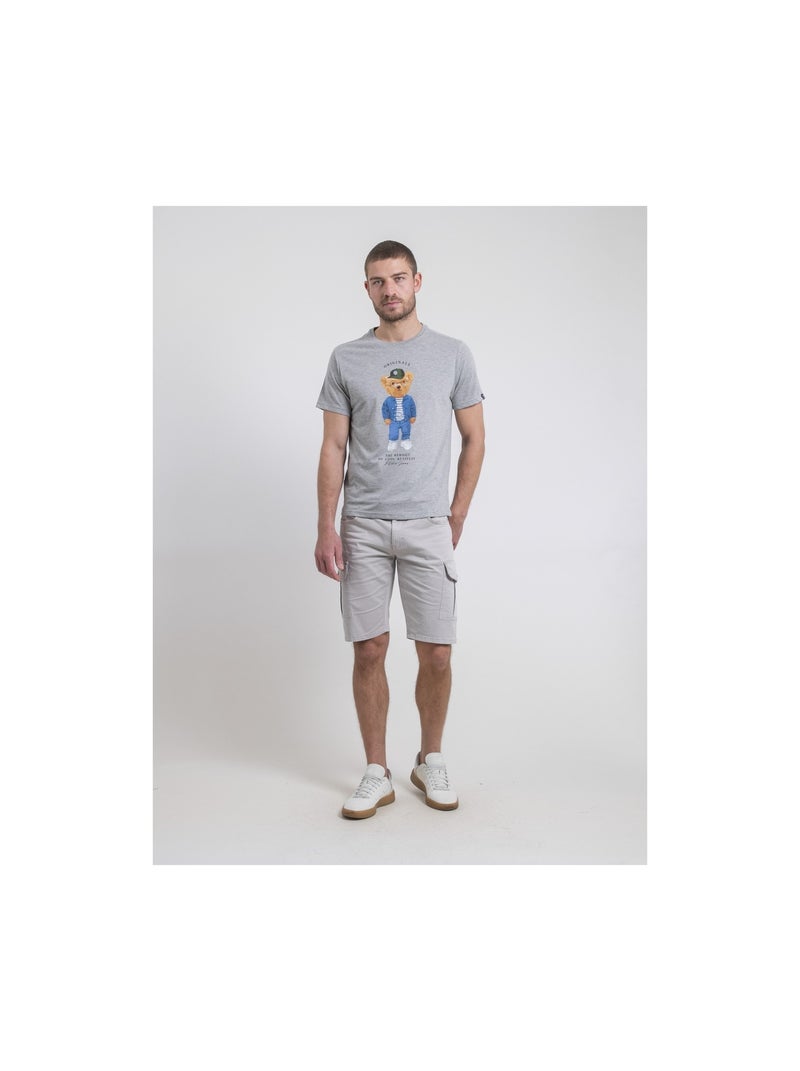 T-shirt col rond pur coton NOBENITO Gris - Kiabi