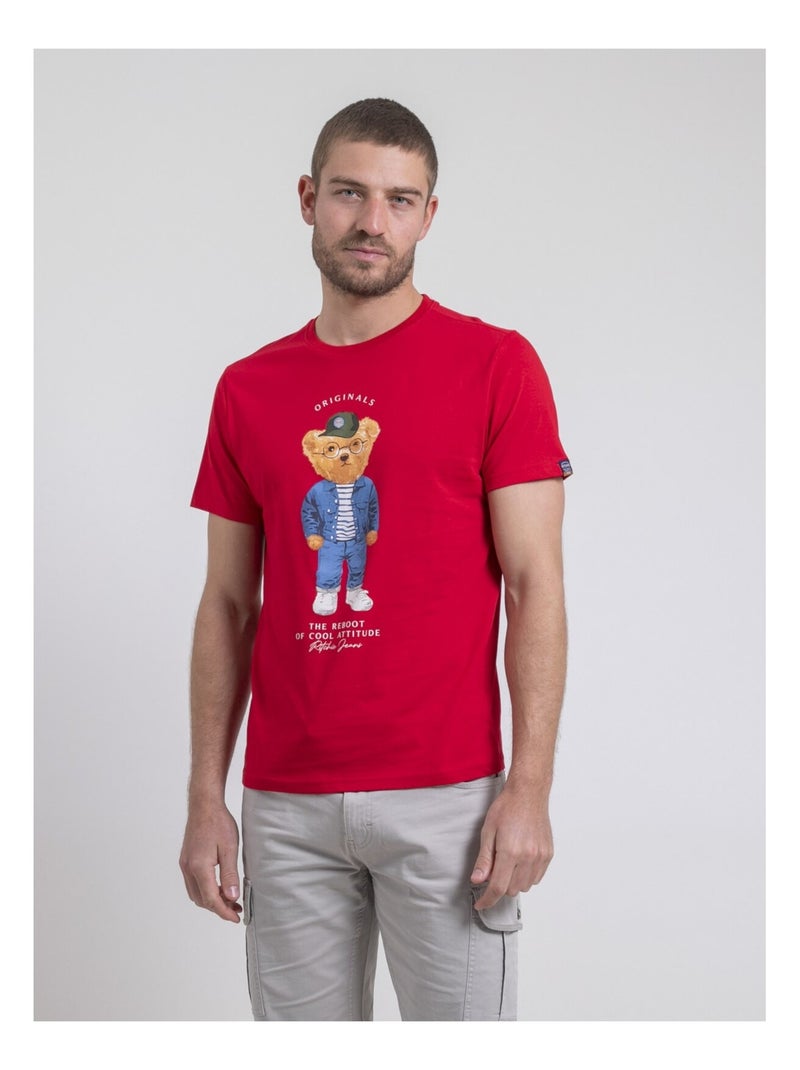T-shirt col rond pur coton NOBENITO Rouge - Kiabi