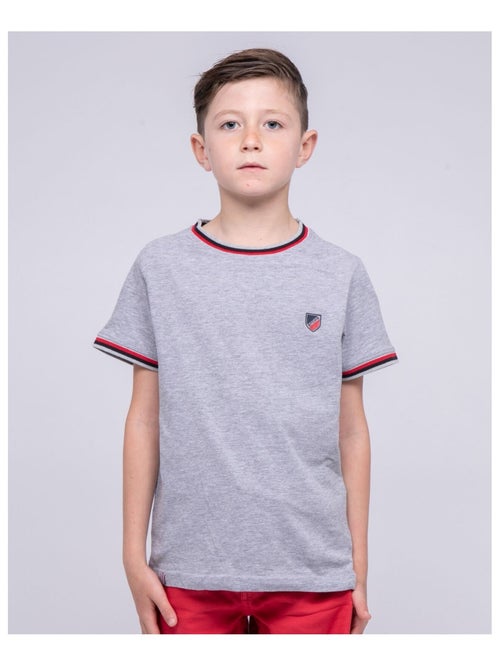T-shirt col rond pur coton NOBIWONE garçon - Kiabi