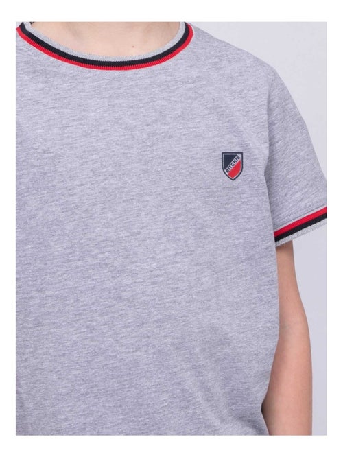 T-shirt col rond pur coton NOBIWONE garçon - Kiabi
