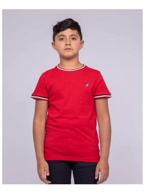 T-shirt col rond pur coton NOBIWONE garçon - Kiabi