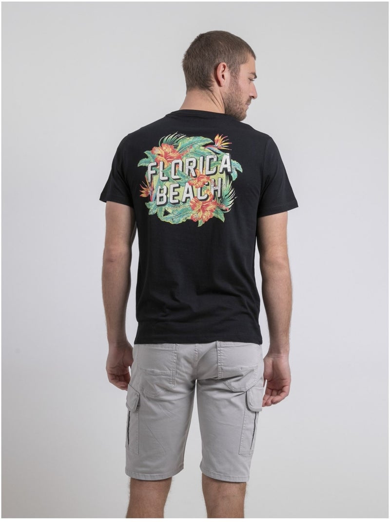 T-shirt col rond pur coton NOGOZO Noir - Kiabi