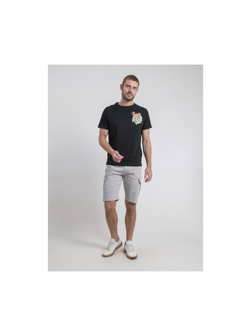 T-shirt col rond pur coton NOGOZO Noir - Kiabi