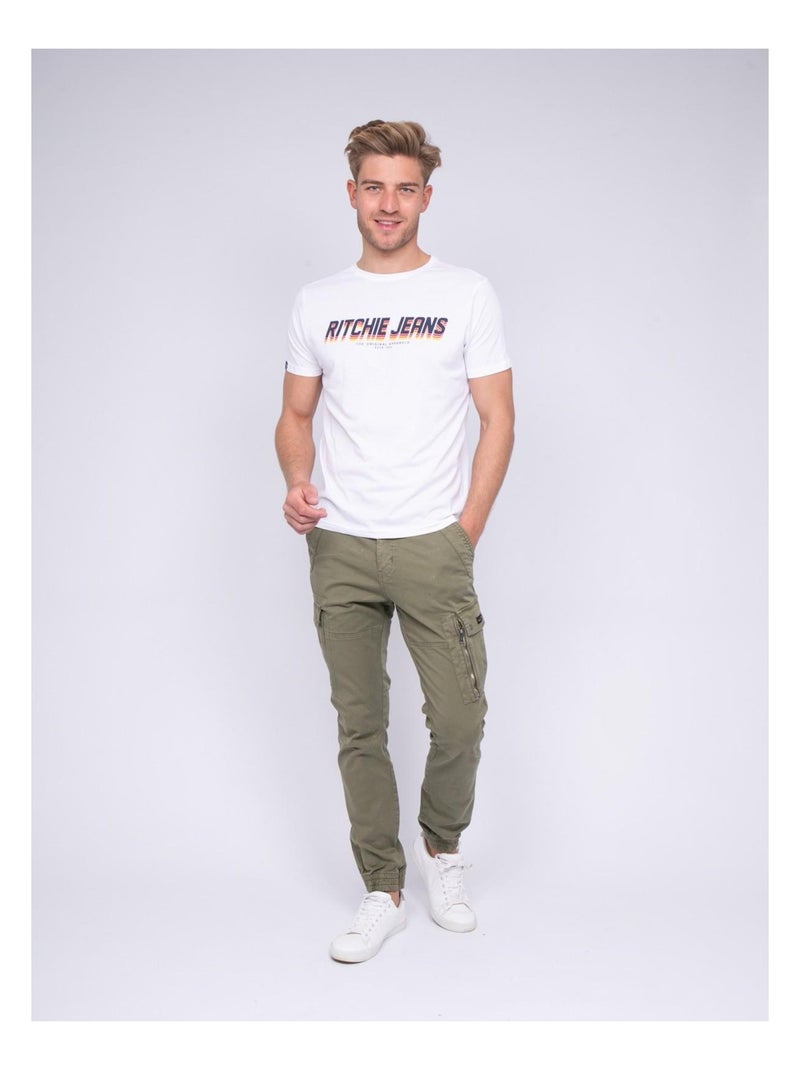 T-shirt col rond pur coton NOHAN Blanc - Kiabi