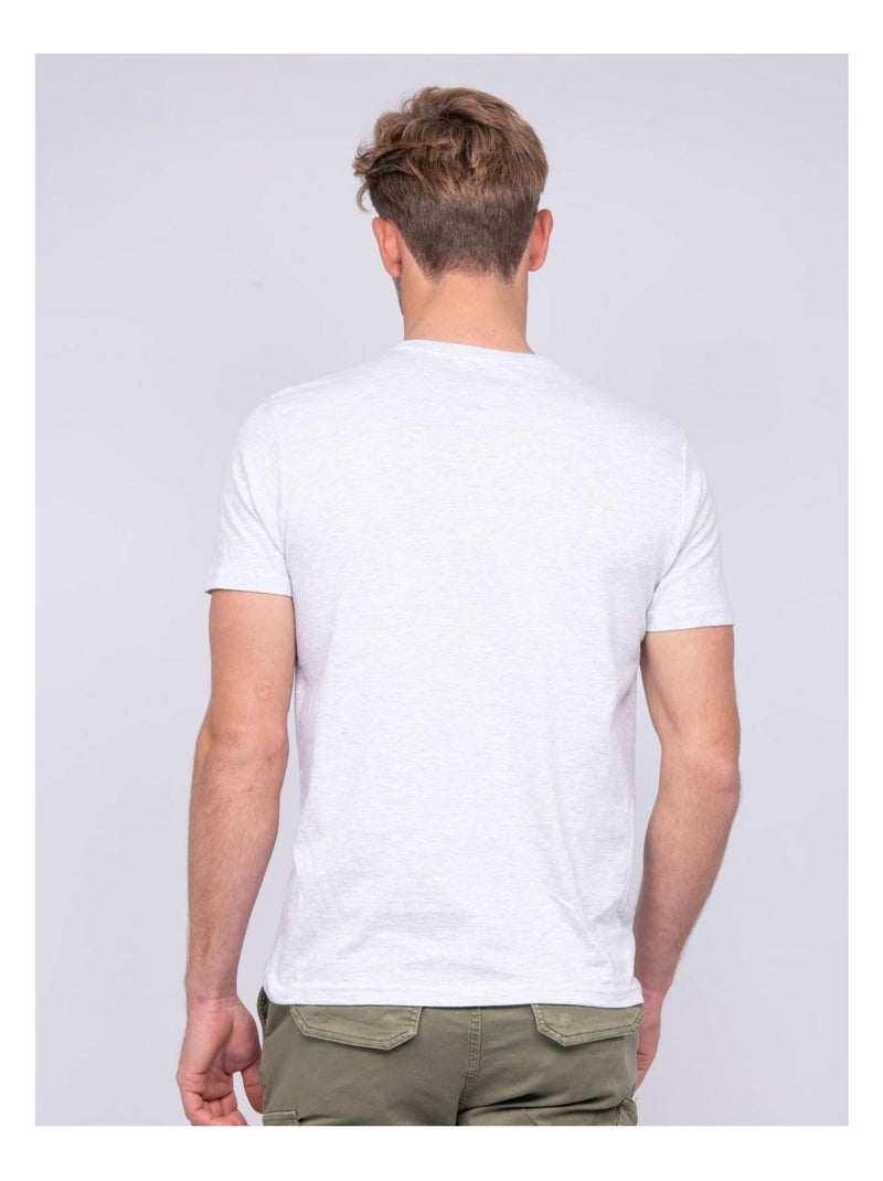 T-shirt col rond pur coton NOHAN Gris - Kiabi