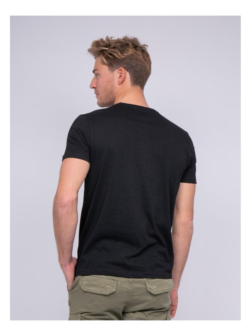 T-shirt col rond pur coton NOHAN Noir - Kiabi
