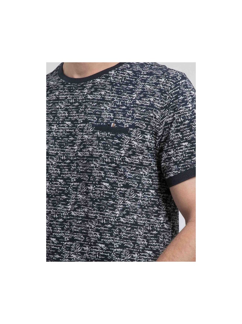 T-shirt col rond pur coton NORIMA Bleu marine - Kiabi