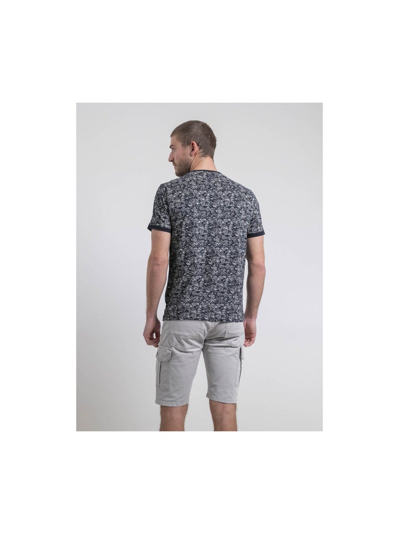 T-shirt col rond pur coton NORIMA Bleu marine - Kiabi