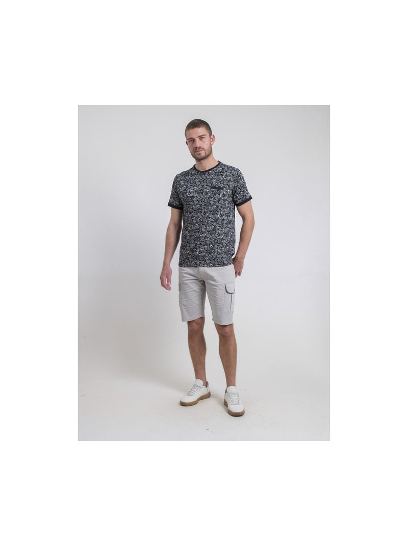 T-shirt col rond pur coton NORIMA Bleu marine - Kiabi