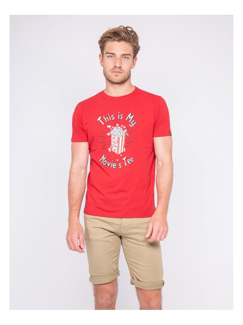 T-shirt col rond pur coton NORWIN Rouge - Kiabi