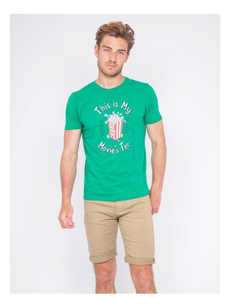T-shirt col rond pur coton NORWIN Vert - Kiabi