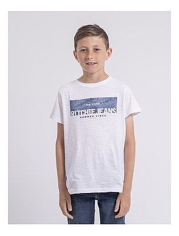 T-shirt col rond pur coton NOTELOX garçon