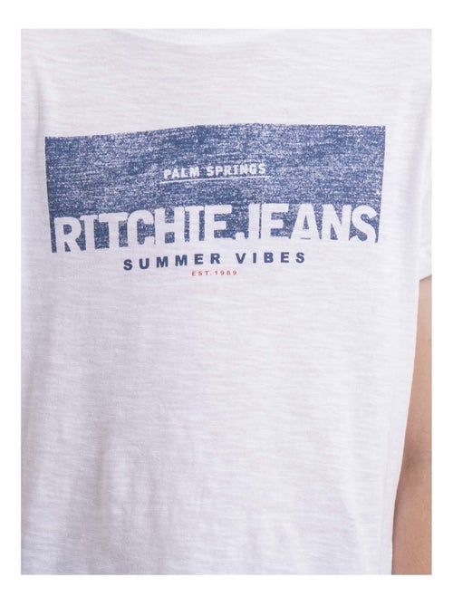 T-shirt col rond pur coton NOTELOX garçon - Kiabi