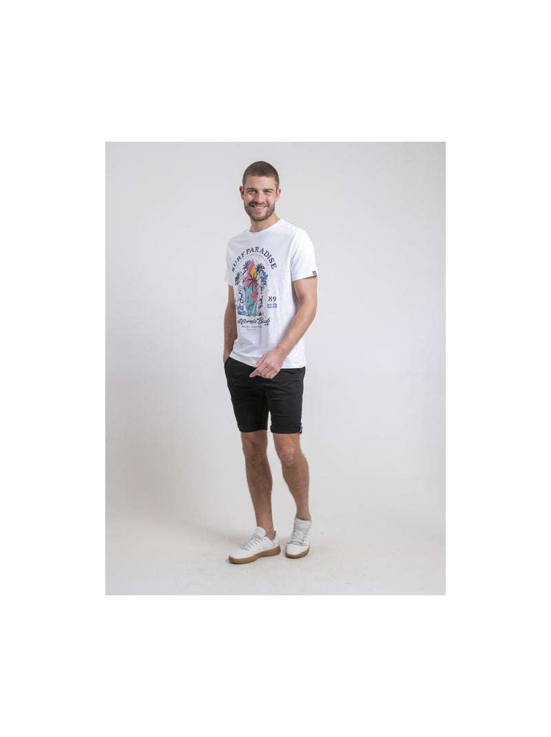 T-shirt col rond pur coton NOUKIWI Blanc - Kiabi