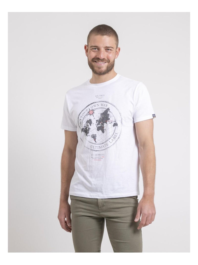 T-shirt col rond pur coton NOULAME Blanc - Kiabi