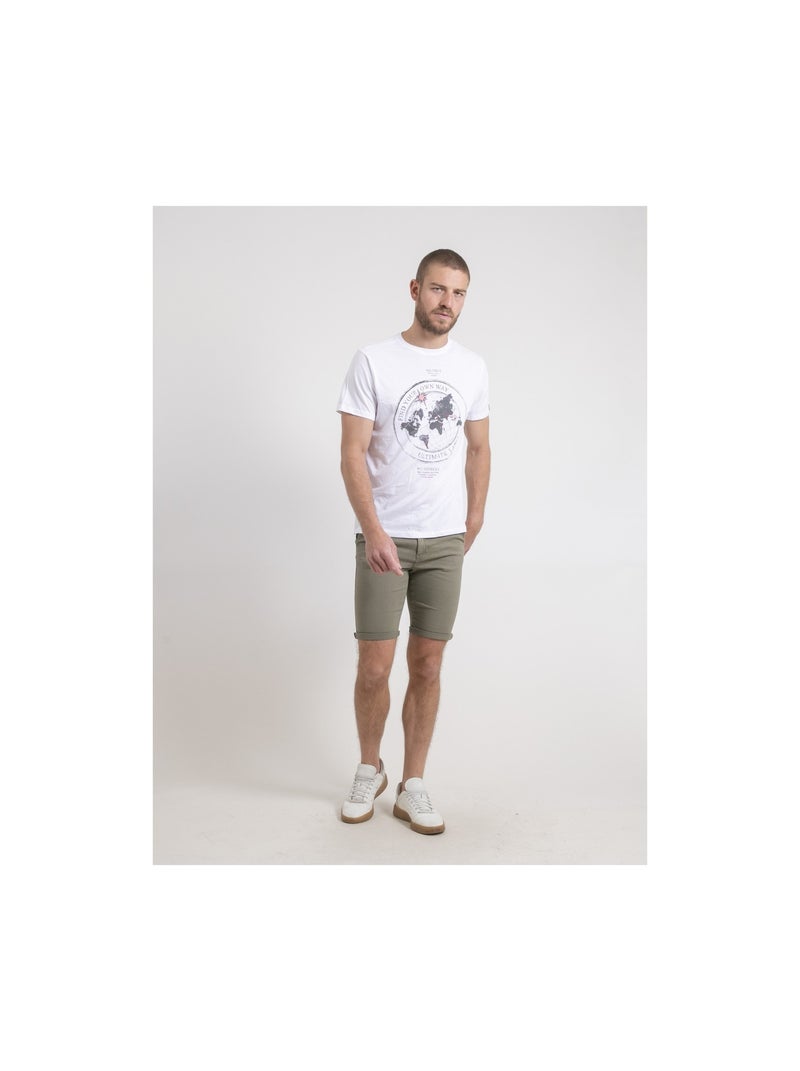 T-shirt col rond pur coton NOULAME Blanc - Kiabi