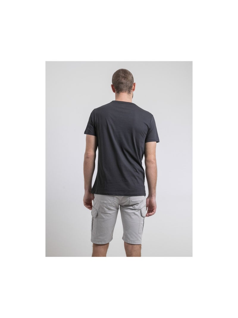 T-shirt col rond pur coton NOULANDY gris anthracite - Kiabi