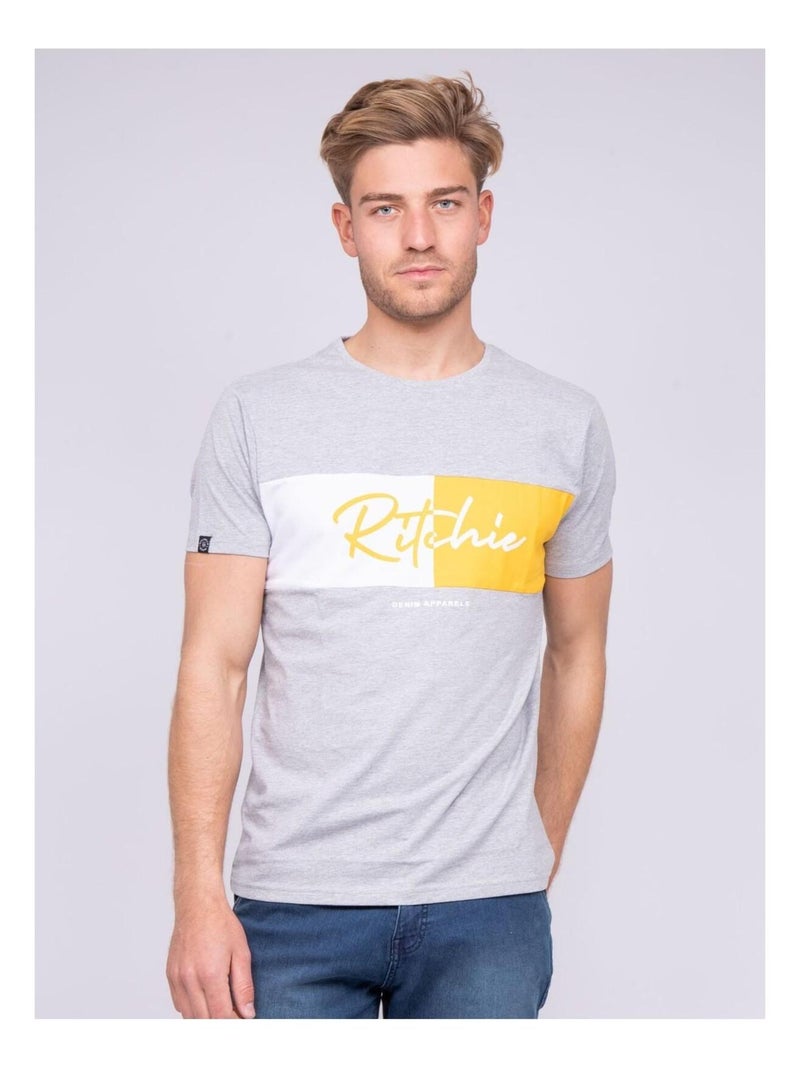 T-shirt col rond pur coton NOWARE Gris - Kiabi