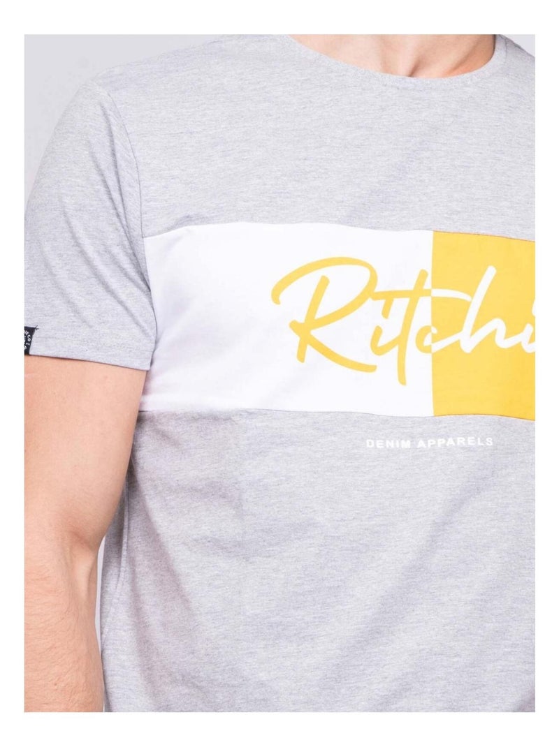T-shirt col rond pur coton NOWARE Gris - Kiabi