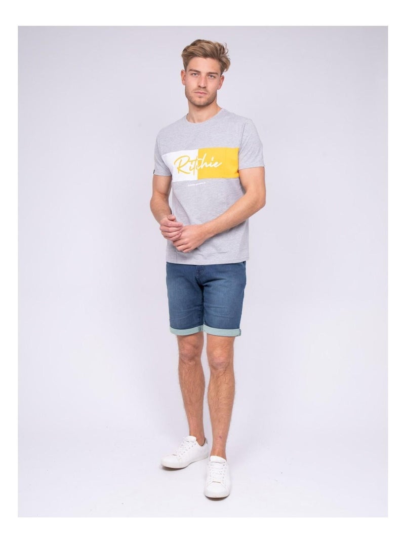 T-shirt col rond pur coton NOWARE Gris - Kiabi
