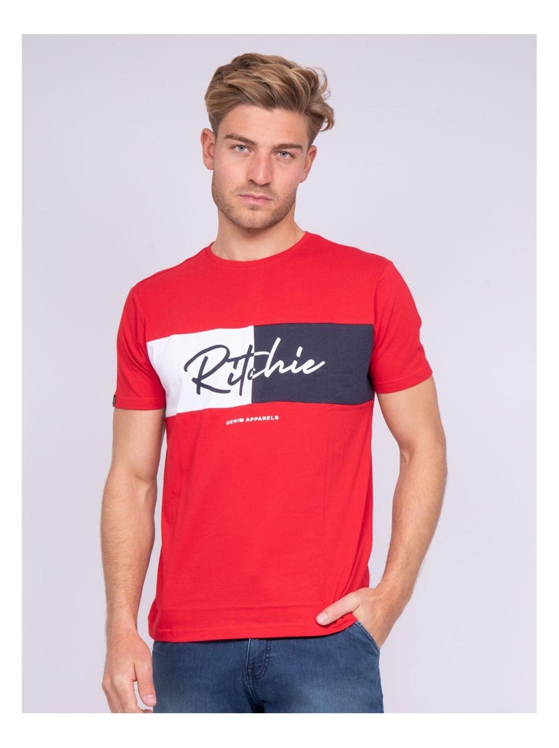 T-shirt col rond pur coton NOWARE Rouge - Kiabi