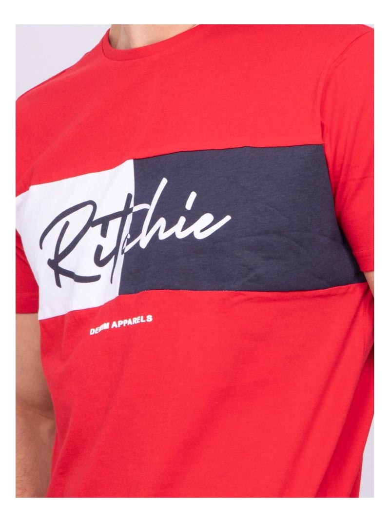 T-shirt col rond pur coton NOWARE Rouge - Kiabi