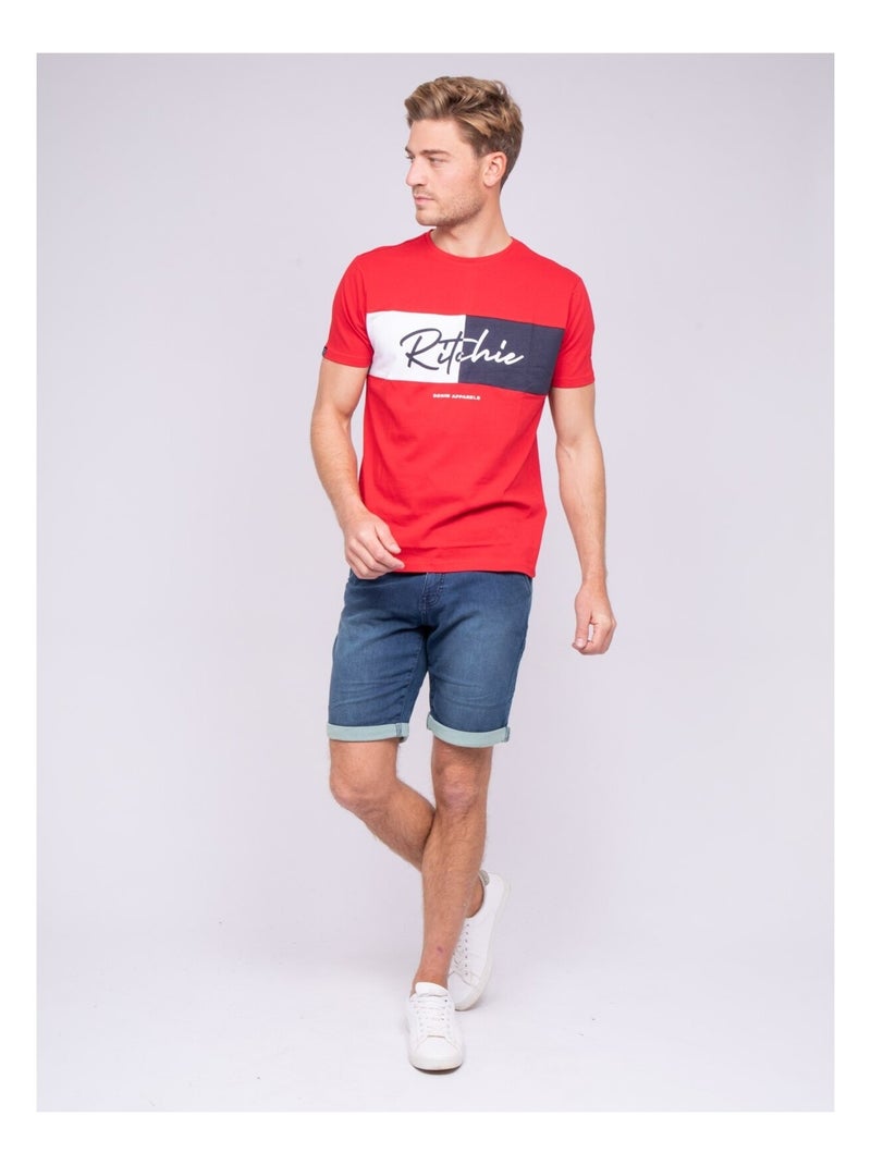T-shirt col rond pur coton NOWARE Rouge - Kiabi