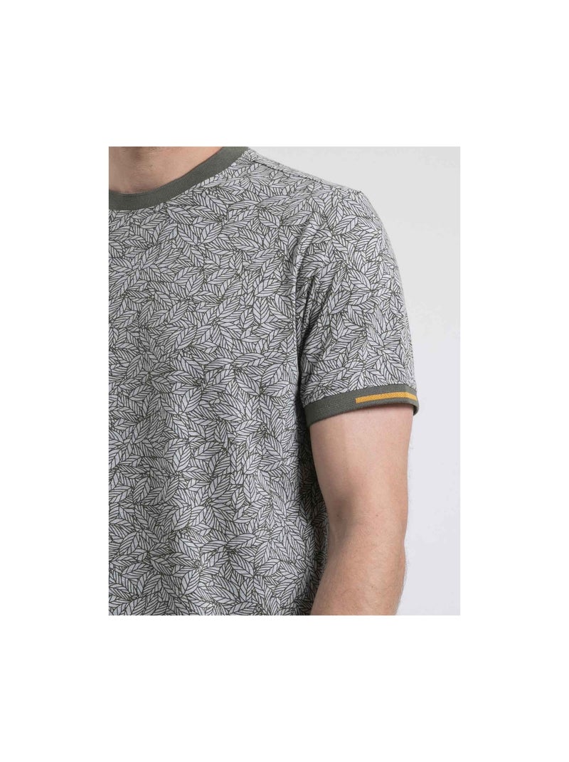 T-shirt col rond pur coton NOYUKI Kaki - Kiabi