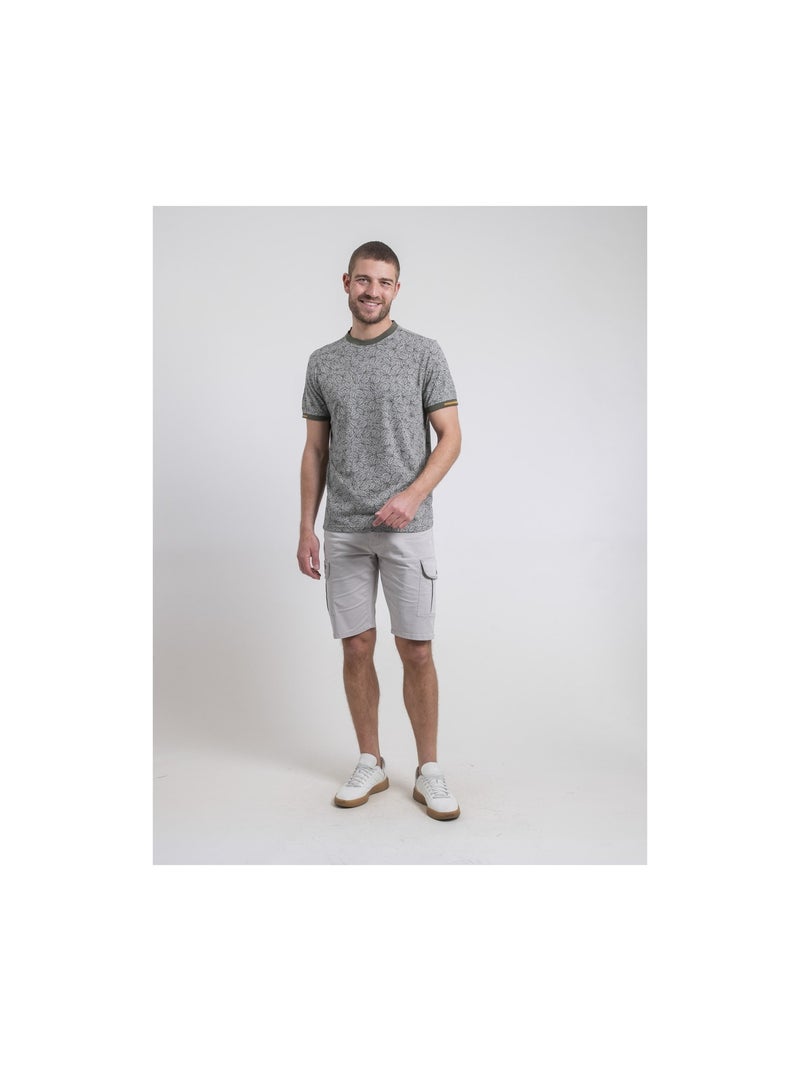 T-shirt col rond pur coton NOYUKI Kaki - Kiabi