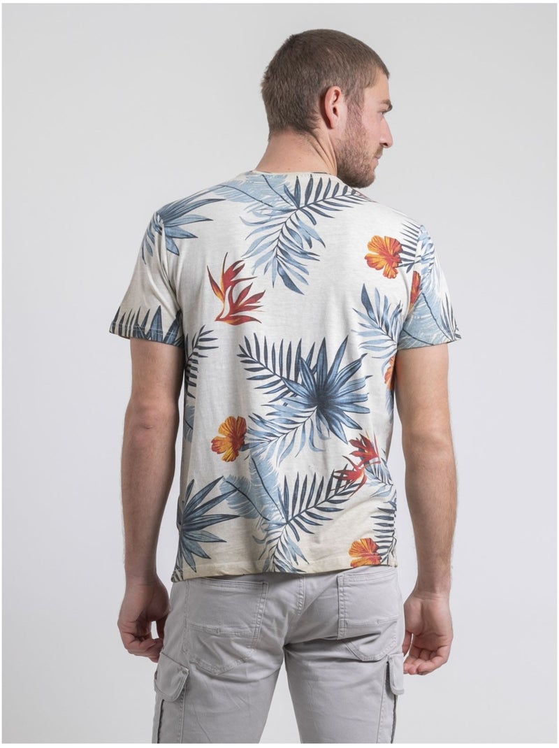 T-shirt col rond pur coton NULOGAN Beige - Kiabi