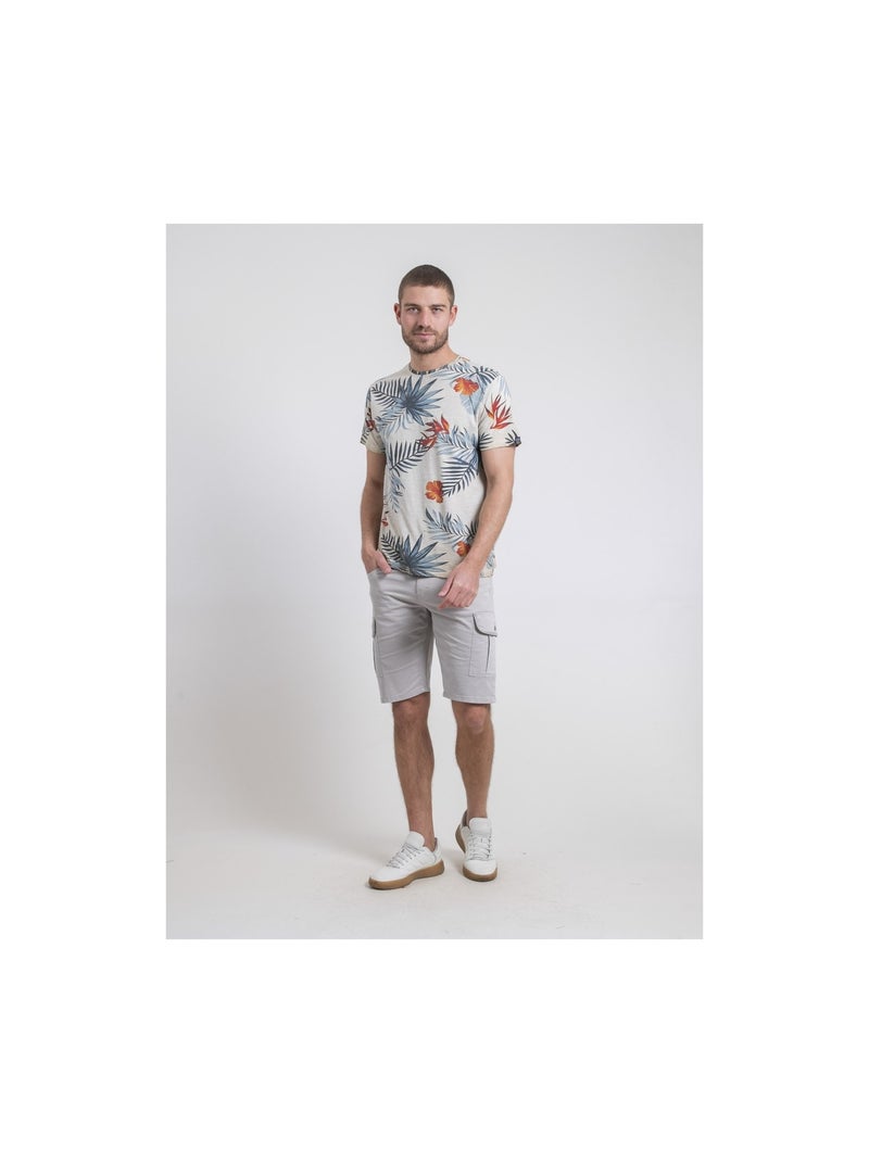 T-shirt col rond pur coton NULOGAN Beige - Kiabi