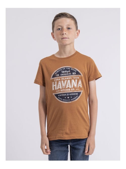 T-shirt col rond pur coton NUMATIS garçon - Kiabi