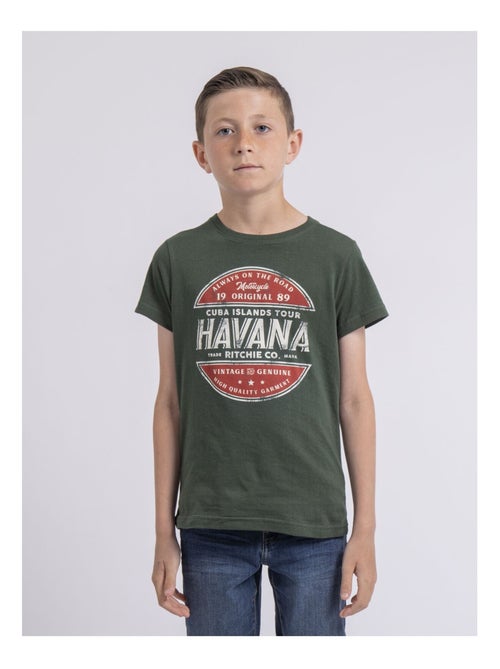 T-shirt col rond pur coton NUMATIS garçon - Kiabi