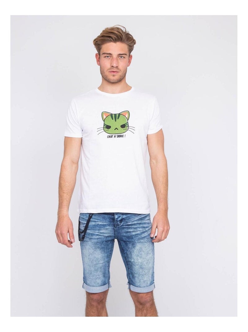 T-shirt col rond pur coton organique NAMANGA Blanc - Kiabi