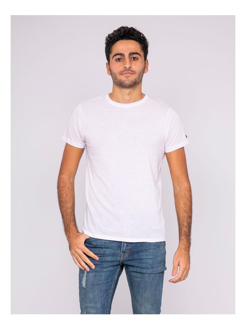 T-shirt col rond pur coton organique WAMASSOU Blanc - Kiabi