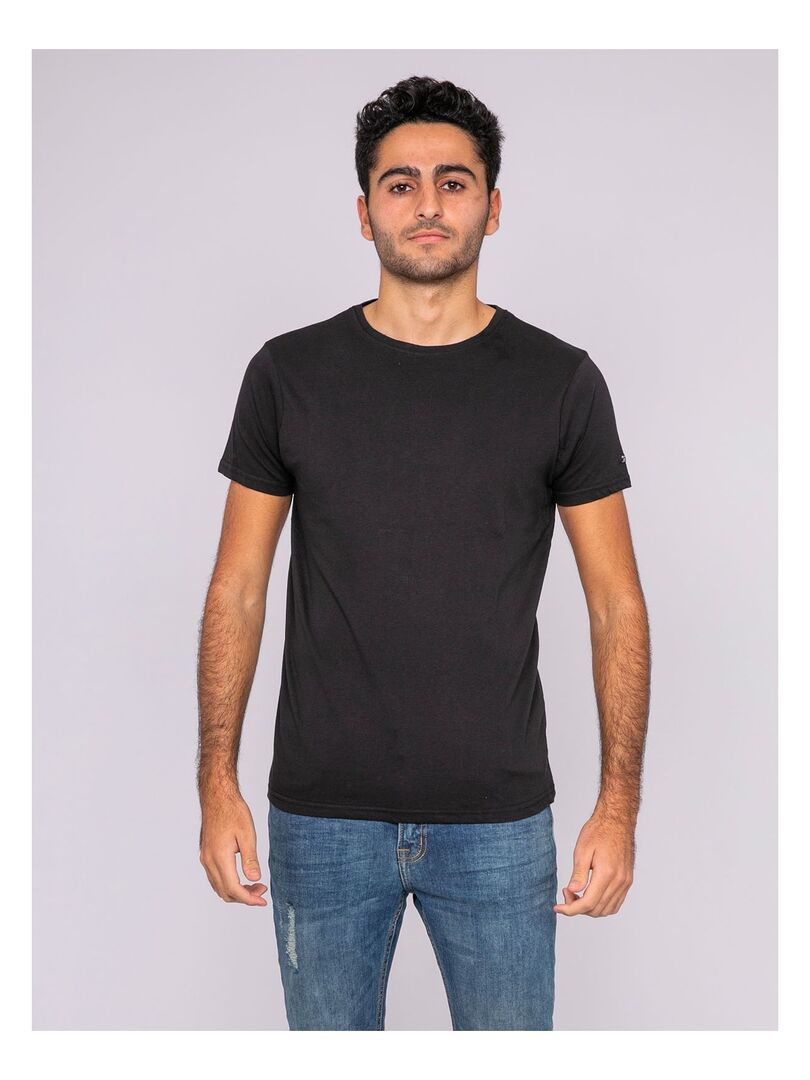 T-shirt col rond pur coton organique WAMASSOU Noir - Kiabi