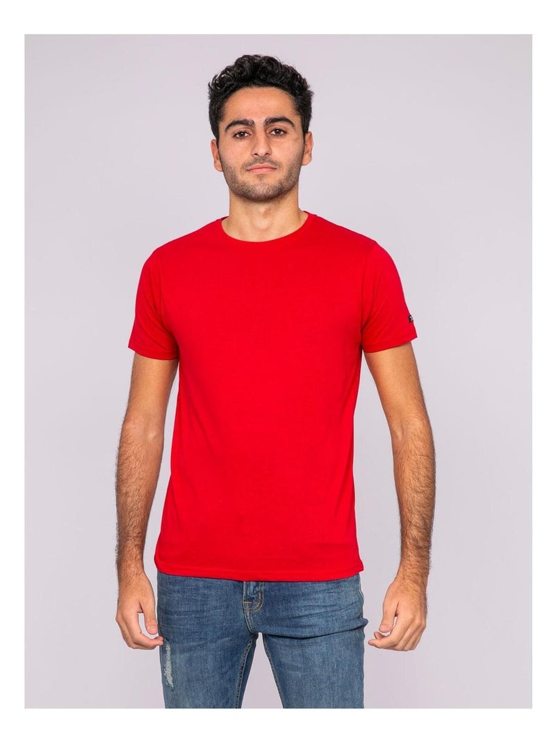 T-shirt col rond pur coton organique WAMASSOU Rouge - Kiabi
