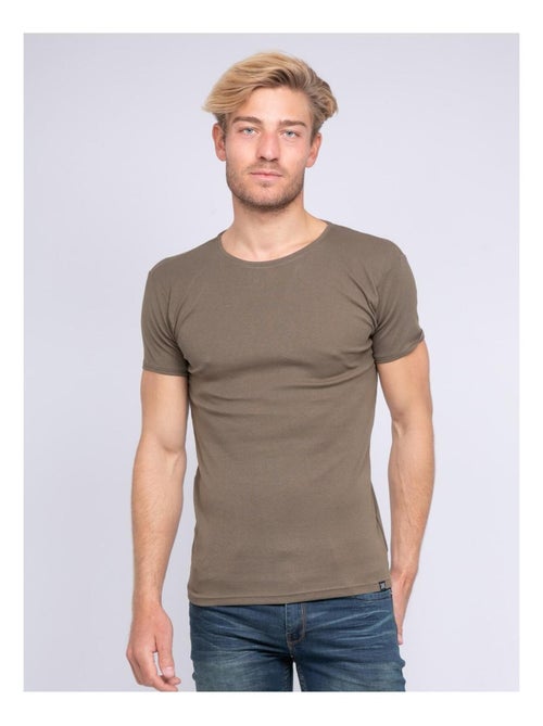 T-shirt col rond pur coton organique WARRY - Kiabi