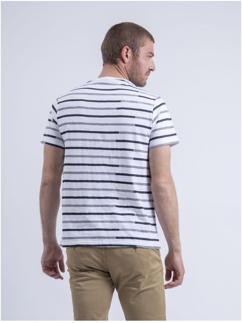 T-shirt col rond rayé NIRABEL Blanc - Kiabi