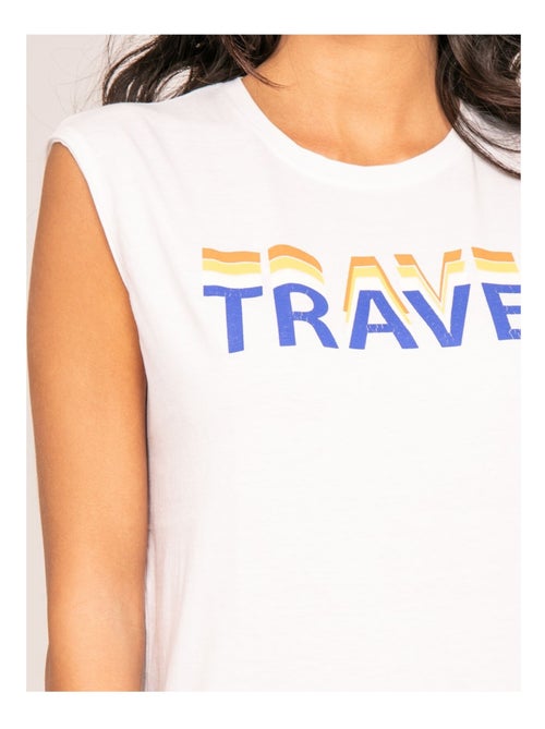 T-shirt col rond sans manches FLORIFOU - Kiabi