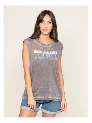 T-shirt col rond sans manches FLORIFOU
