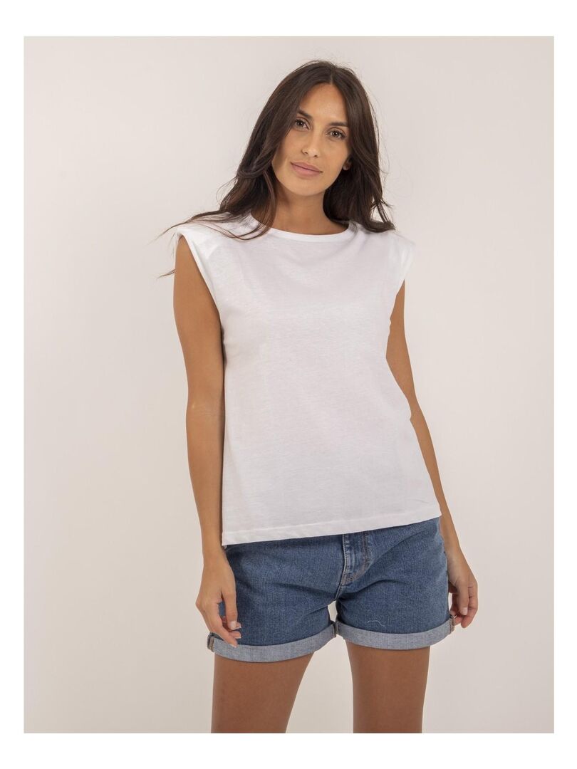 T-shirt col rond  sans manches FROZEN Blanc - Kiabi