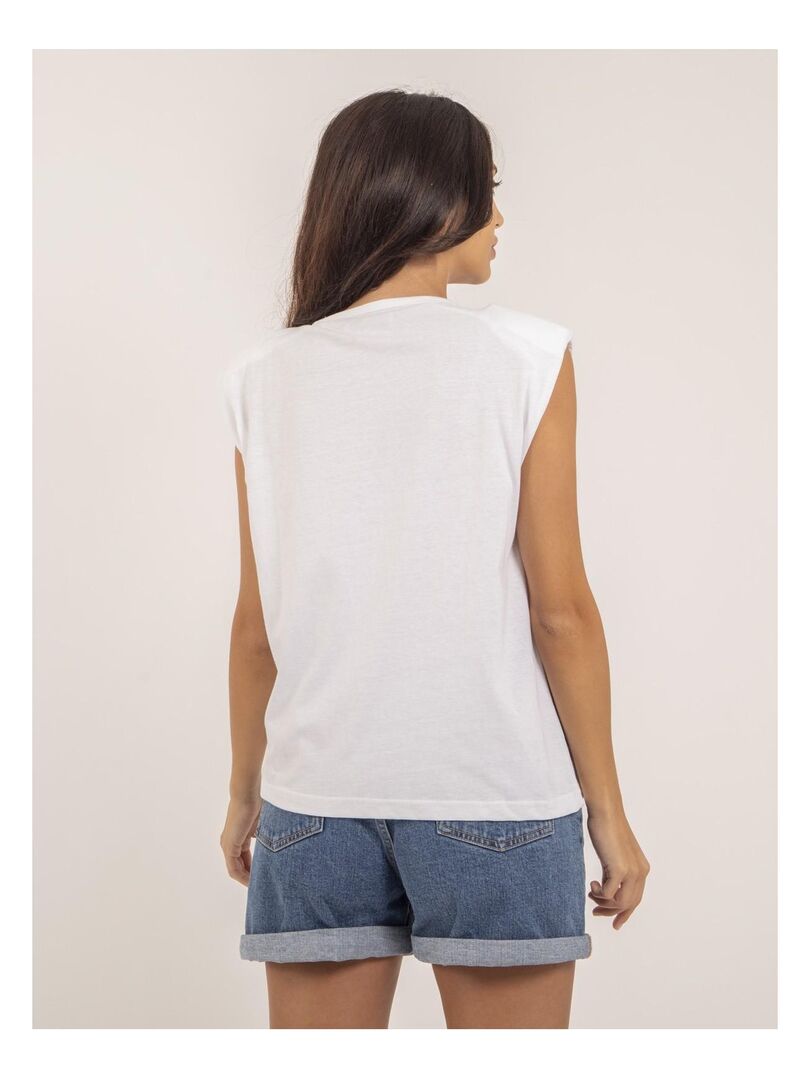 Débardeur Femme Basique Col Rond - Sans Manches, Coupe Loose - Coton/polyester/élasthanne - Pour Sport, Quotidien, Plage
