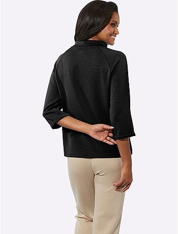 T-shirt col roulé avec motifs brillants et manches 3/4 - taille standard - witt