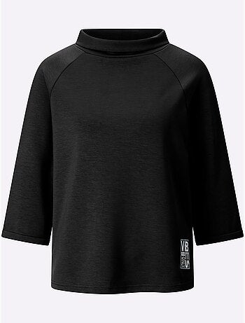 T-shirt col roulé avec motifs brillants et manches 3/4 - taille standard - witt
