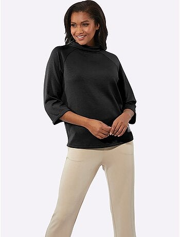 T-shirt col roulé avec motifs brillants et manches 3/4 - taille standard - witt