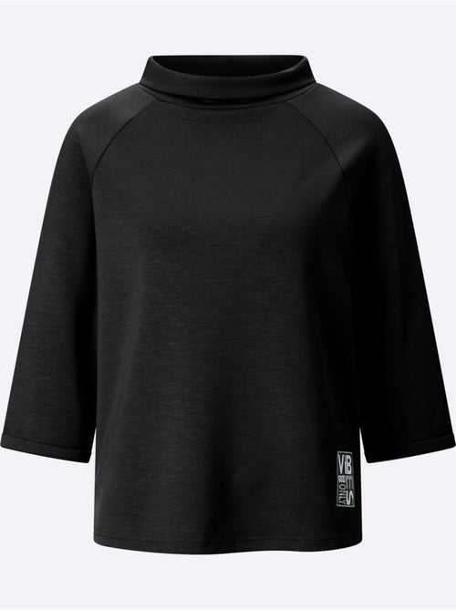 T-shirt col roulé avec manches 3/4 raglan et motifs décoratifs - taille standard - witt - Kiabi