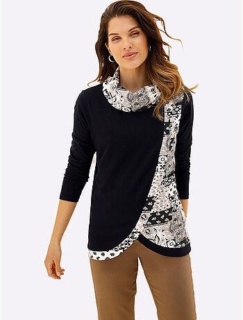 T-shirt Col Roulé Grand Col Roulé - Taille Standard - Moda Vilona