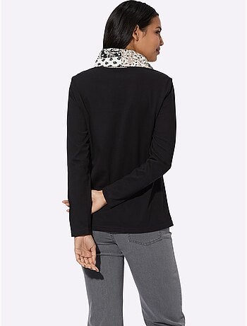 T-shirt Col Roulé Grand Col Roulé - Taille Standard - Moda Vilona